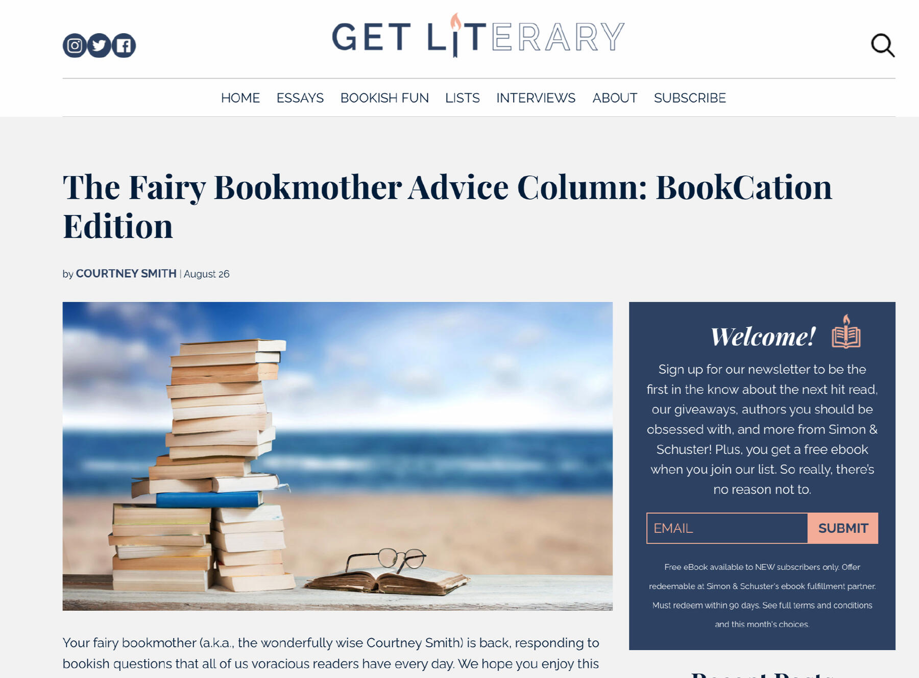 Get Literary Article: The Fairy Bookmother Advice Column BookCation Edition by Courtney Smith